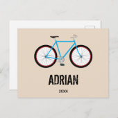 自転車デザイン名前をカスタムする年 シーズンポストカード (正面/裏面)