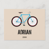 自転車デザイン名前をカスタムする年 シーズンポストカード (正面)