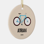 自転車デザイン名前をカスタムする年 セラミックオーナメント (右)