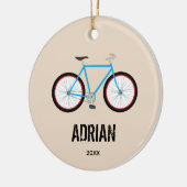 自転車デザイン名前をカスタムする年 セラミックオーナメント (左)