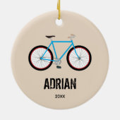 自転車デザイン名前をカスタムする年 セラミックオーナメント (裏面)