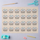 自転車デザイン誕生日名前をカスタムする 薄葉紙 (クラフト)