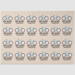 自転車デザイン誕生日名前をカスタムする 薄葉紙