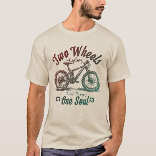 自転車デザインTシャツ ユニセックス Tシャツ (正面)