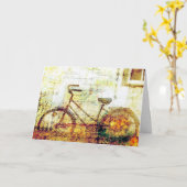 自転車デジタルアート カード (黄色い花)