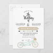 自転車デュオウェディング招待 インビテーションポストカード (正面/裏面)
