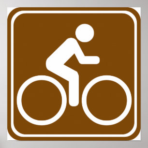自転車トレイル高速道路標識 ポスター