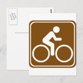 自転車トレイル高速道路標識 ポストカード (正面/裏面)