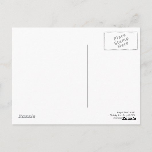 自転車トレイル – B&W ポストカード (裏面)