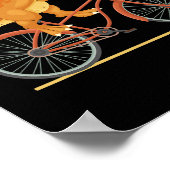 自転車トレックス恐竜おもしろい自転車Ridに乗る ポスター (角)