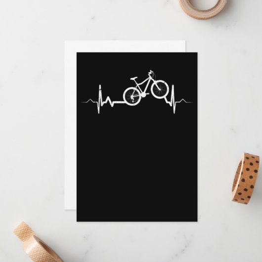 自転車ハートビートサイクリングマウンテンバイク ノートカード (正面/裏面インサイチュ)