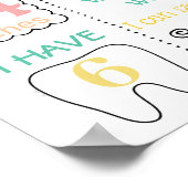 自転車ハート春誕生日黒板 ポスター (角)