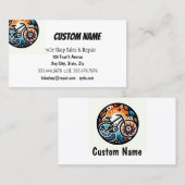 自転車バイクもしくは自転車に乗る人サイクルショップ販売・修理 名刺 (正面/裏面)