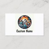 自転車バイクもしくは自転車に乗る人サイクルショップ販売・修理 名刺 (裏面)