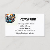 自転車バイクもしくは自転車に乗る人サイクルショップ販売・修理 名刺 (正面)