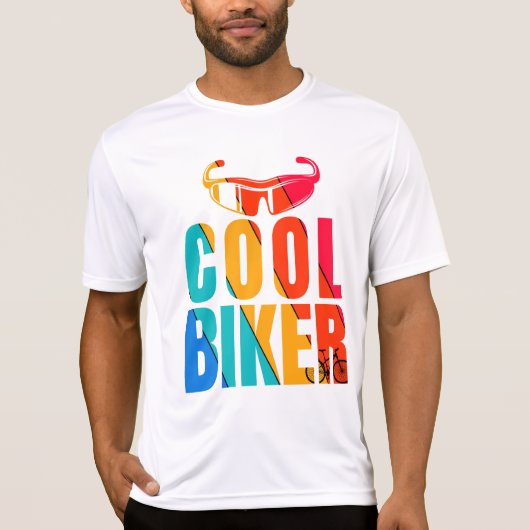 自転車バイクもしくは自転車に乗る人自転車クールサイクリング Tシャツ (正面)