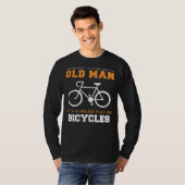 自転車バンザイ!未来のおじいちゃんの自転車Tシャツ Tシャツ (正面フル)