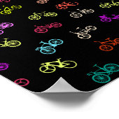 自転車パターンの招待状 ポスター (角)