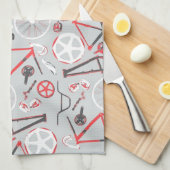 自転車パターン キッチンタオル (四つ折り)