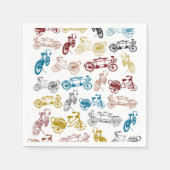 自転車パターン スタンダードカクテルナプキン (正面)