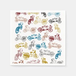 自転車パターン スタンダードカクテルナプキン