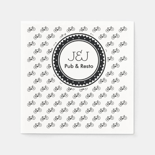 自転車パターン スタンダードカクテルナプキン (正面)