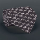 自転車パターン ネクタイ<br><div class="desc">白い自転車パターンタイとの灰色。</div>