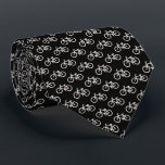 自転車パターン ネクタイ<br><div class="desc">白い自転車パターンタイとの黒。</div>