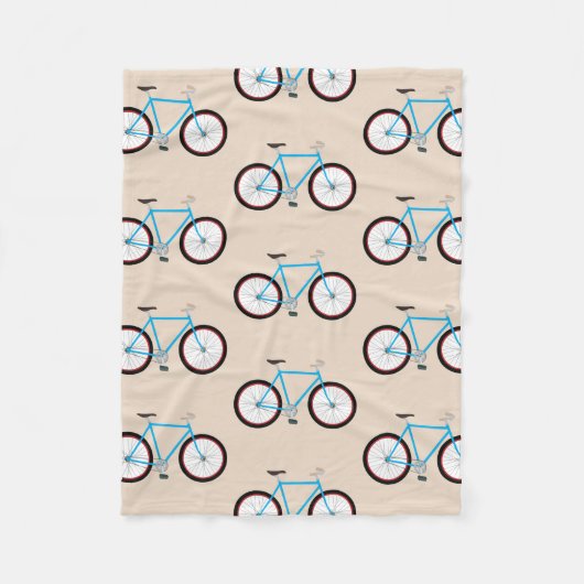 自転車パターン フリースブランケット (正面)