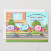 自転車パレード誕生祝い招待状 招待状 (正面)