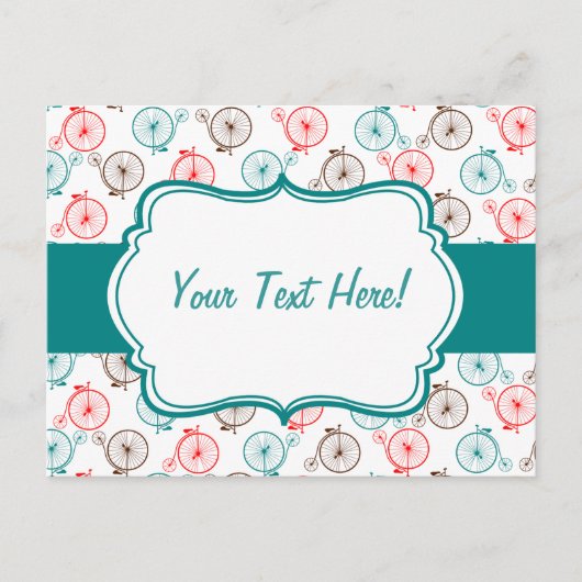 自転車パーソナライズされたカード ポストカード (正面)