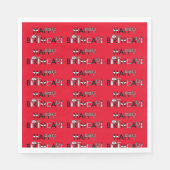 自転車パーソナライズされたテーマのタイル状グラフィック誕生日 スタンダードランチョンナプキン (正面)