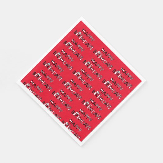 自転車パーソナライズされたテーマのタイル状グラフィック誕生日 スタンダードランチョンナプキン (角)