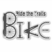 自転車パーツから作られたトレイルBIKEに乗る シール (正面)