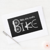 自転車パーツから作られたトレイルBIKEに乗る 長方形シール (封筒)