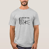 自転車パーツから作られたトレイルBIKEに乗る Tシャツ (正面)