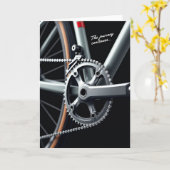 自転車パーツの誕生日カード カード (黄色い花)