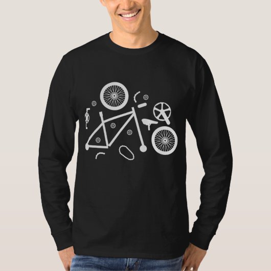 自転車パーツ自転車解剖学サイクリング Tシャツ (正面)