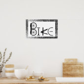 自転車パーツ&タイヤトラックからのバイク落書き ポスター (キッチン)