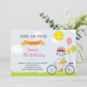 自転車パーティーの女の子の招待状 招待状 (スタンド正面)