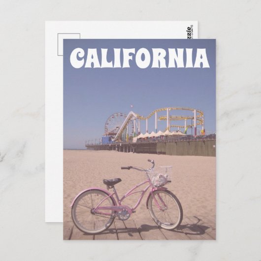 自転車ピアカリフォルニアサンタモニカビーチ旅行 ポストカード (正面/裏面)
