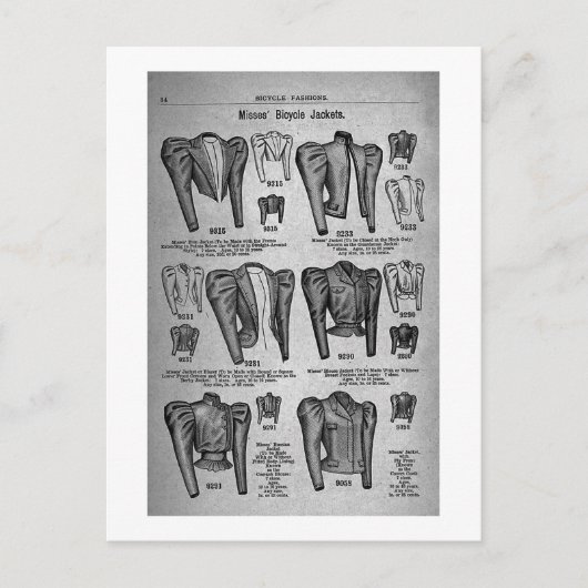 自転車ファッション1897 -ヴィンテージ ポストカード (正面)