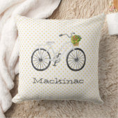 自転車ファミリー懇親会年フラワーマッキナックおもしろい クッション (ブランケット)