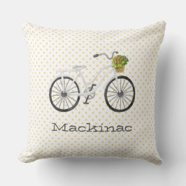 自転車ファミリー懇親会年フラワーマッキナックおもしろい クッション