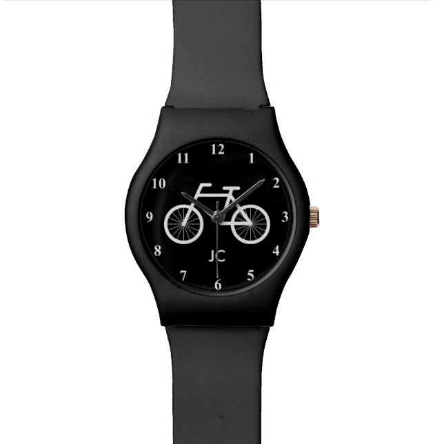 自転車ファン用モノグラム時計 腕時計 (クローズアップ)