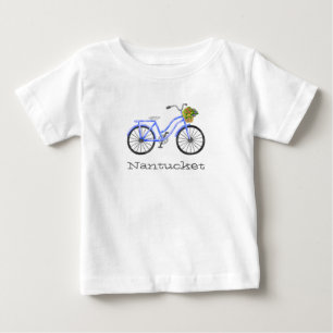自転車フラワーズバケーションナンタケットサミナリーおもしろい ベビーTシャツ