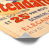 自転車フランスの女性ヴィンテージアートプリント ポスター (角)