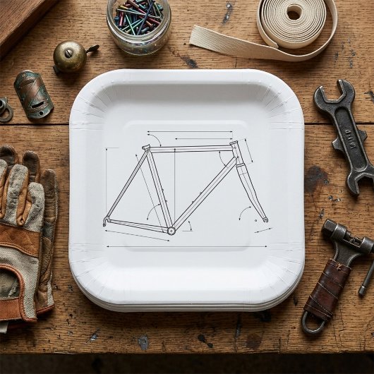 自転車フレームジオメトリーダイアグラム ペーパープレート