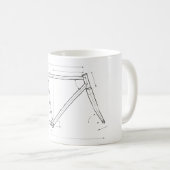 自転車フレームジオメトリ図 コーヒーマグカップ (正面右)