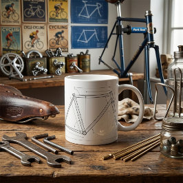 自転車フレームジオメトリ図 コーヒーマグカップ